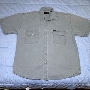 Men's Wolverine Grey Button Down Work Shirt Size XL